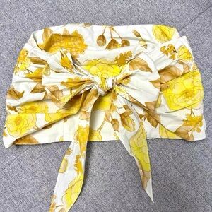 ba&sh Yellow and Cream Floral Top